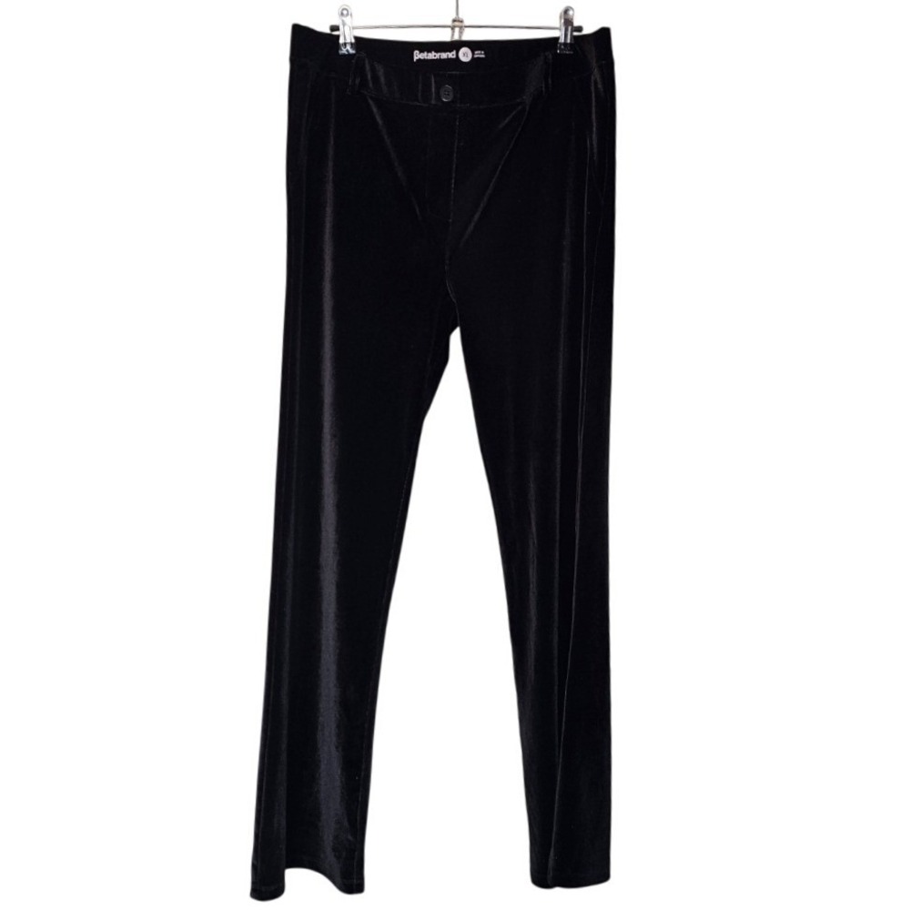 Betabrand Classic Dress Pants Black Velvet XL | Stretch Work Pants | Minor Flaws